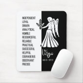 Virgo Zodiac Sign Mousepad, Black & White Mousepad (Mit Mouse)