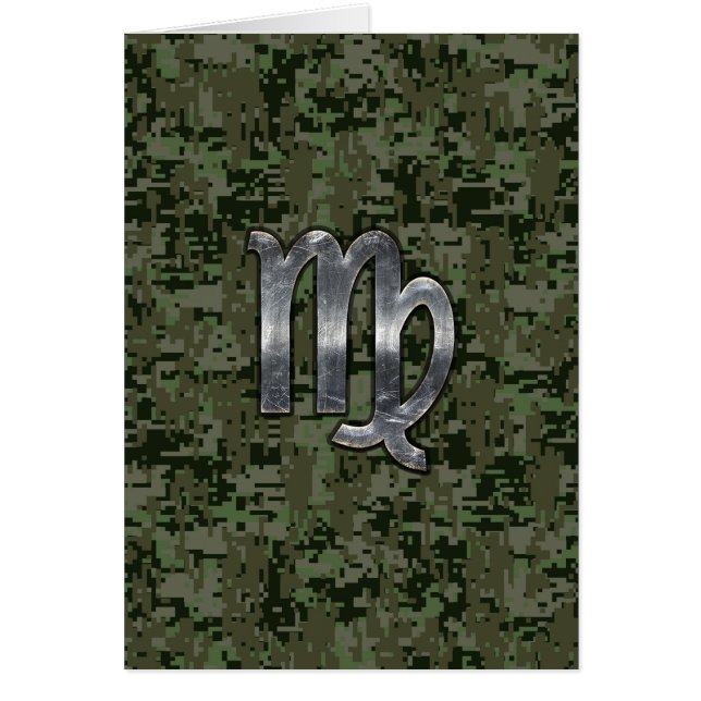 Virgo Zodiac Sign on Green Digital Camo (Vorne)