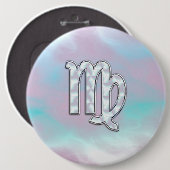 Virgo Zodiac Sign on Pastels Mutter von Pearl Button (Vorne & Hinten)