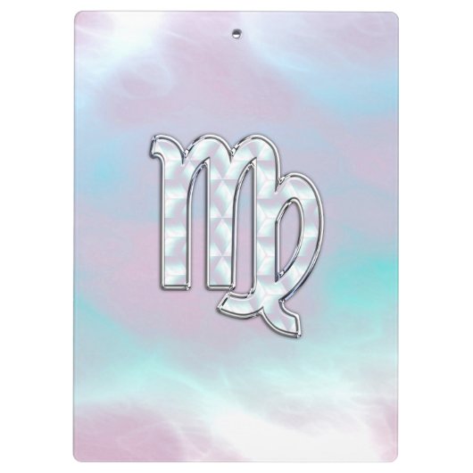 Virgo Zodiac Sign on Pastels Mutter von Pearl Klemmbrett (Rückseite)