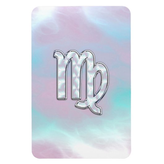 Virgo Zodiac Sign on Pastels Mutter von Pearl Magnet (Vertikal)