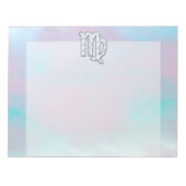 Virgo Zodiac Sign on Pastels Mutter von Pearl Notizblock (Vorderseite)