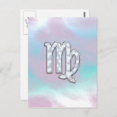 Virgo Zodiac Sign on Pastels Mutter von Pearl Postkarte (Vorne/Hinten)