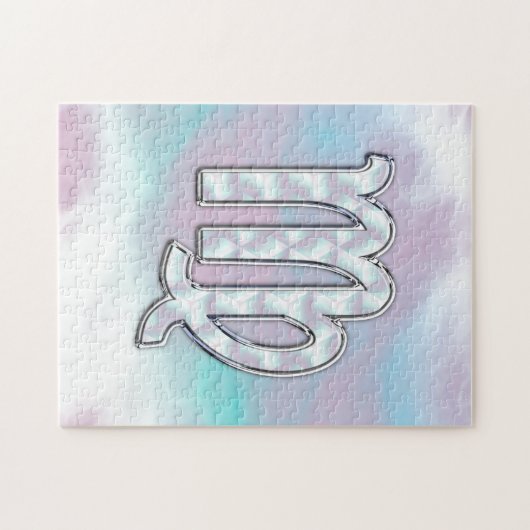 Virgo Zodiac Sign on Pastels Mutter von Pearl Styl Puzzle (Horizontal)