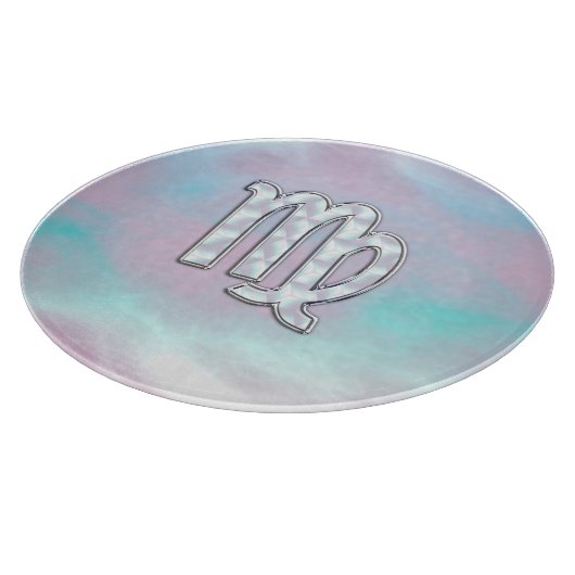 Virgo Zodiac Sign on Pastels Mutter von Pearl Styl Schneidebrett (Ecke)