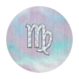 Virgo Zodiac Sign on Pastels Mutter von Pearl Styl Schneidebrett
