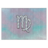 Virgo Zodiac Sign on Pastels Mutter von Pearl Styl Schneidebrett (Vorderseite)