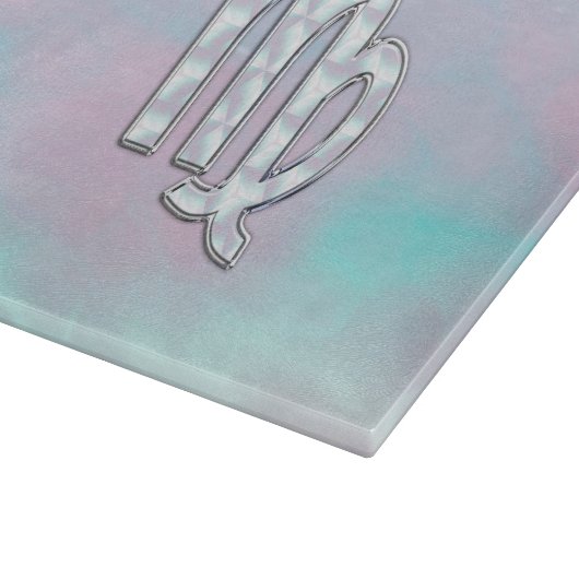 Virgo Zodiac Sign on Pastels Mutter von Pearl Styl Schneidebrett (Ecke)
