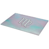Virgo Zodiac Sign on Pastels Mutter von Pearl Styl Schneidebrett (Ecke)