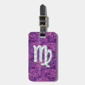Virgo Zodiac Sign on Pink Digital Tarnung Gepäckanhänger (Vorderseite vertikal)