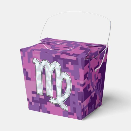 Virgo Zodiac Sign on Pink Digital Tarnung Geschenkschachtel (Vorderseite)
