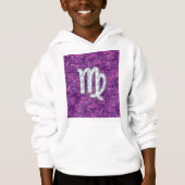 Virgo Zodiac Sign on Pink Digital Tarnung Hoodie (Vorderseite)