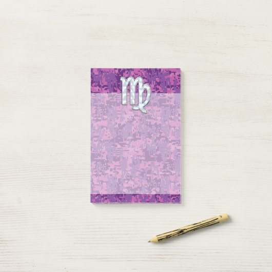 Virgo Zodiac Sign on Pink Digital Tarnung Post-it Klebezettel (Auf Schreibtisch)
