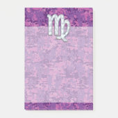 Virgo Zodiac Sign on Pink Digital Tarnung Post-it Klebezettel (Vorderseite)