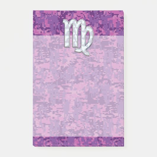 Virgo Zodiac Sign on Pink Digital Tarnung Post-it Klebezettel (Vorderseite)