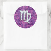 Virgo Zodiac Sign on Pink Digital Tarnung Runder Aufkleber (Tasche)