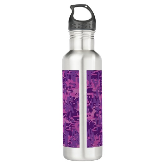 Virgo Zodiac Sign on Pink Digital Tarnung Trinkflasche (Rückseite)