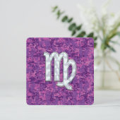 Virgo Zodiac Sign Pink Fuchsia Digital Camouflage (Stehend Vorderseite)