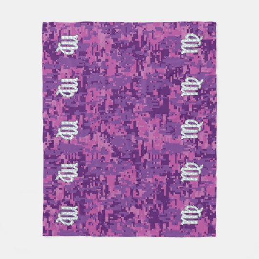Virgo Zodiac Sign Pink Fuchsia Digital Camouflage Fleecedecke (Vorderseite)