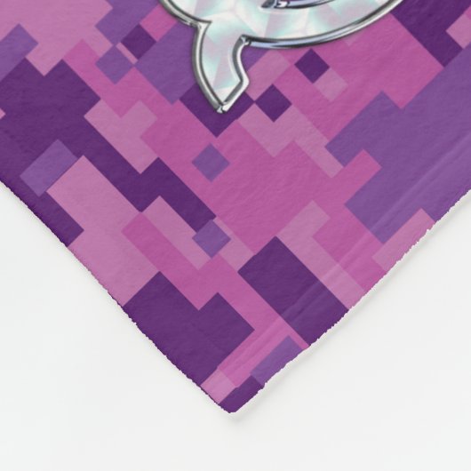 Virgo Zodiac Sign Pink Fuchsia Digital Camouflage Fleecedecke (Ecke)