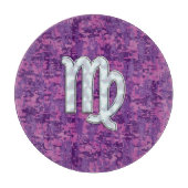 Virgo Zodiac Sign Pink Fuchsia Digital Camouflage Schneidebrett (Vorderseite)