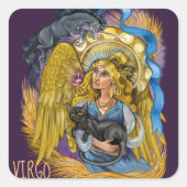 Virgo Zodiac Sign Quadratischer Aufkleber (Vorderseite)