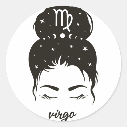 Virgo Zodiac Sign Runder Aufkleber (Vorderseite)