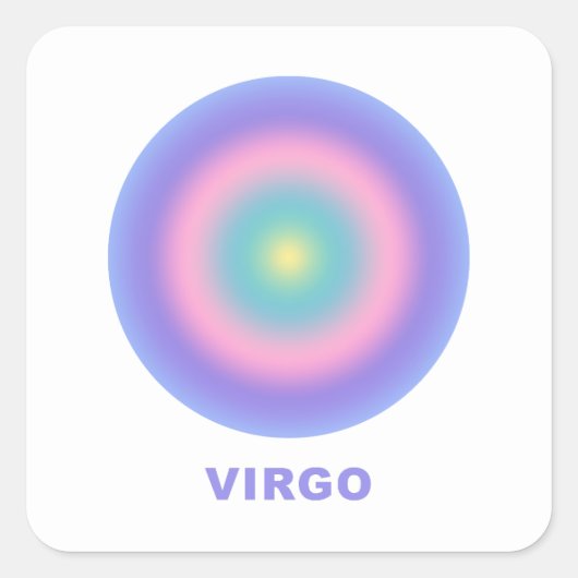 Virgo Zodiac Sign Stilvolle Gradient Quadratischer Aufkleber (Vorderseite)