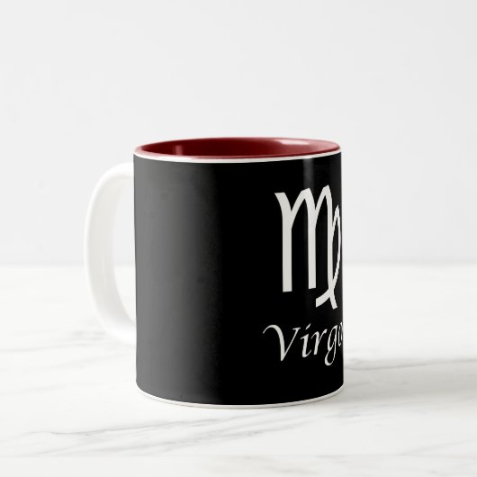 Virgo Zodiac Sign Zweifarbige Tasse (Vorderseite Links)