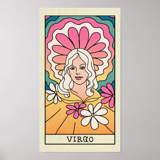 Virgo Zodiac Signage Abstrakt Art Vintage Poster (Vorne)