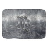 Virgo Zodiac Signage Silver Distressed Style Badematte (Vorderseite)