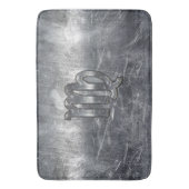 Virgo Zodiac Signage Silver Distressed Style Badematte (Vorderseite Vertikal)