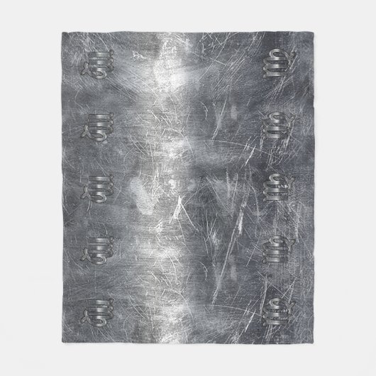 Virgo Zodiac Signage Silver Distressed Style Fleecedecke (Vorderseite)