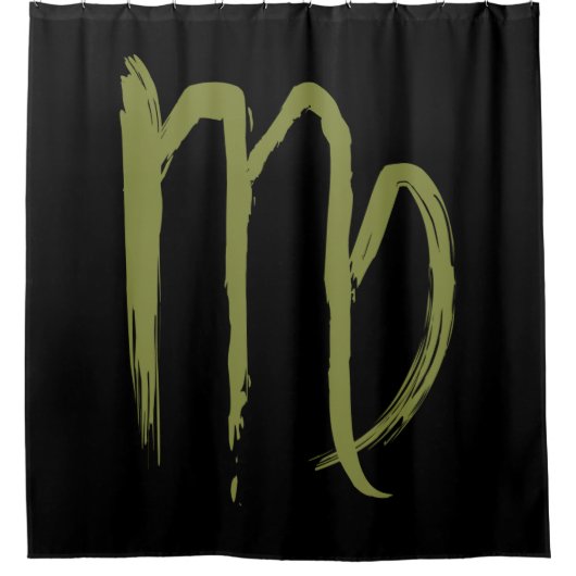 VIRGO Zodiac Signatur Juli August Grüne Astrologie Duschvorhang (Vorderseite)