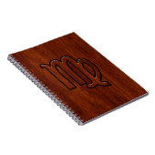 Virgo Zodiac Signature im Mahagoni-Holzstil Notizblock (Rechte Seite)