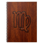 Virgo Zodiac Signature im Mahagoni-Holzstil Notizblock (Vorderseite)