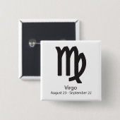 Virgo zodiac signe August 23 - 22. September Button (Vorne & Hinten)