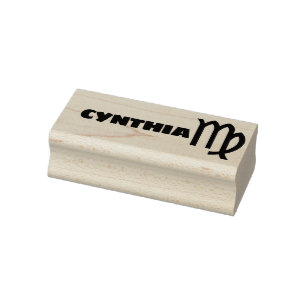 Virgo Zodiac Signieren Cooler Personalisierter Nam Gummistempel