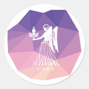 Virgo zodiac signiert einen modernen Aufkleber. Runder Aufkleber