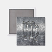 Virgo Zodiac Signierung in Grunge Bedresste Style Magnet (Vorderseite/Rückseite)
