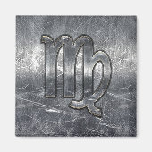 Virgo Zodiac Signierung in Grunge Bedresste Style Magnet (Vorne)