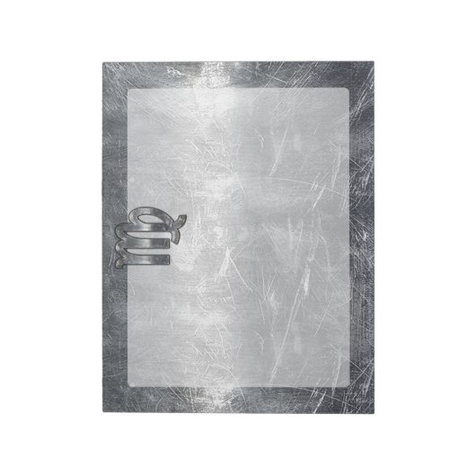Virgo Zodiac Signierung in Grunge Bedresste Style  Notizblock (Rotiert)