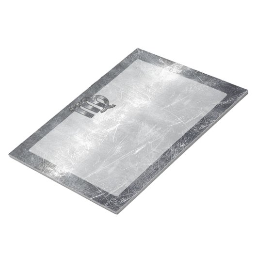 Virgo Zodiac Signierung in Grunge Bedresste Style  Notizblock (angewinkelt)