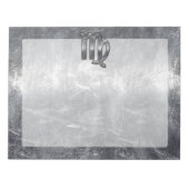 Virgo Zodiac Signierung in Grunge Bedresste Style  Notizblock (Vorderseite)