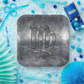 Virgo Zodiac Signierung in Grunge Bedresste Style  Pappteller (Party)