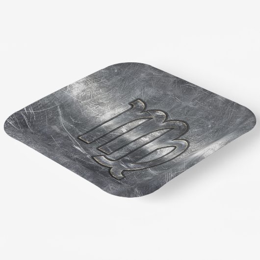 Virgo Zodiac Signierung in Grunge Bedresste Style  Pappteller (Gewinkelt)