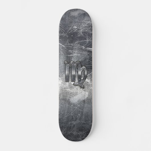 Virgo Zodiac Signierung in Grunge Bedresste Style Skateboard (Vorderseite)