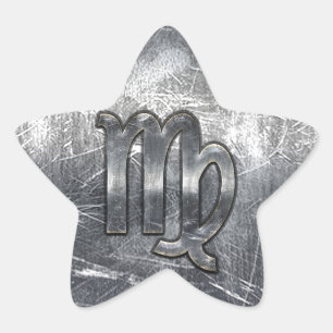 Virgo Zodiac Signierung in Grunge Bedresste Style  Stern-Aufkleber