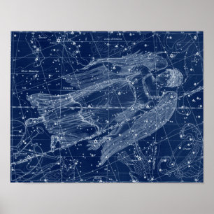 Virgo Zodiac Signierung Vintage Illustration Poster