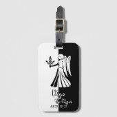 Virgo Zodiac Signing Black & White Luggage Tag Gepäckanhänger (Vorderseite Vertikal)